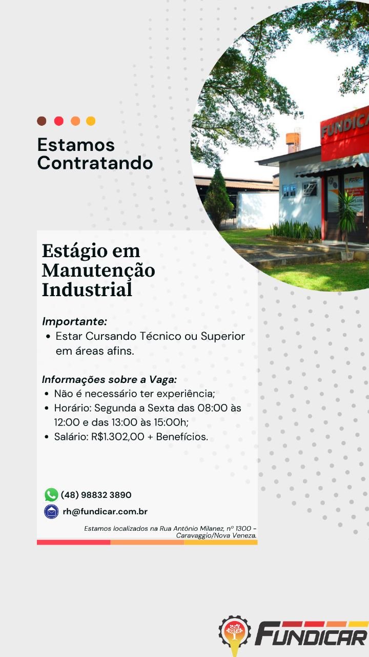 ESTÁGIO EM MANUTENÇÃO INDUSTRIAL